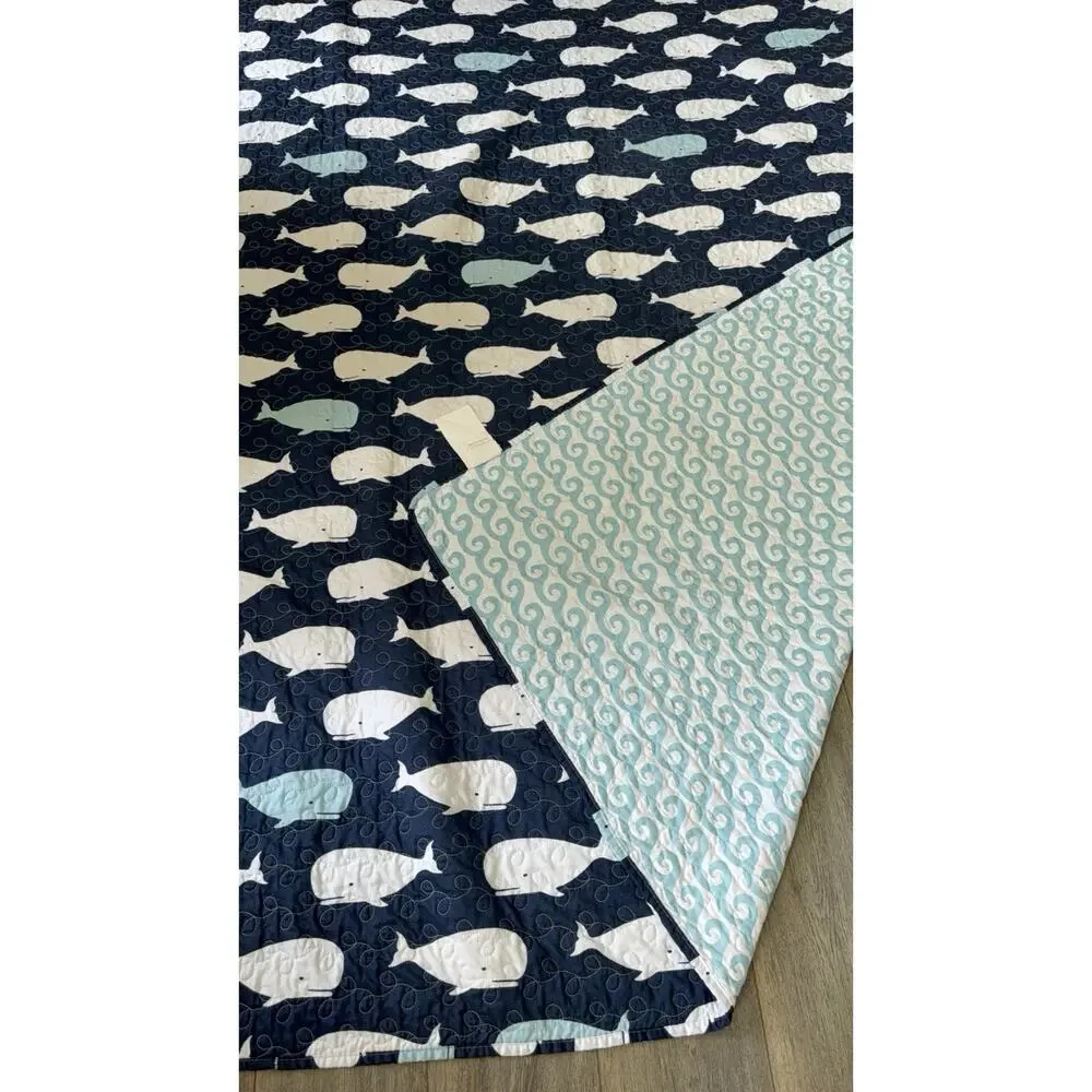 Lush Decor Whale Comforter Quilted Quilt Set Blue Size Twin Nautical Coastal